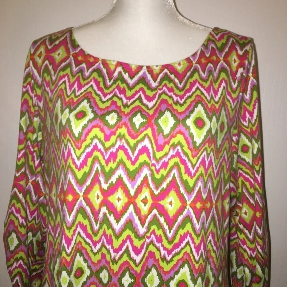 Soybu Sz Xl Multi-Color Print Scoop Neckline Dress - image 3